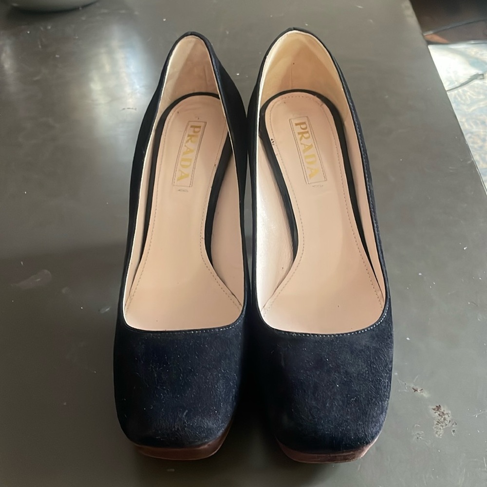 Prada Black Suede Pumps